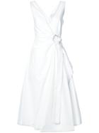 Derek Lam 10 Crosby Wrap Dress With Pleating - White