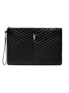 Saint Laurent Black Monogramme Large Quilted Leather Pouch