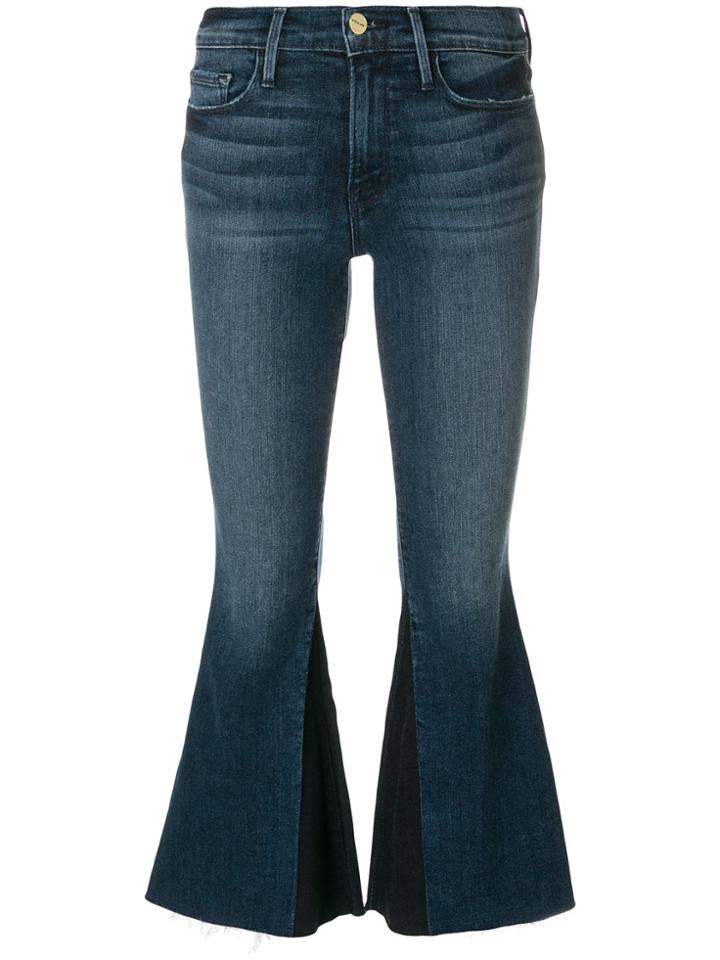 Frame Denim Flared Cropped Jeans - Blue