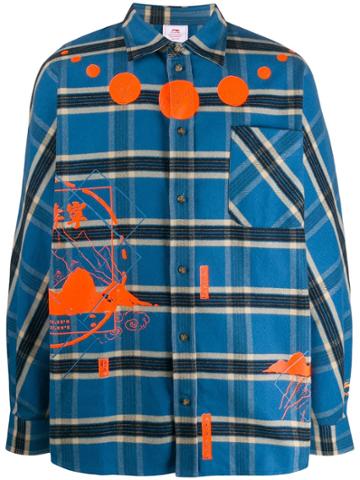 Li-ning Check And Print Winter Shirt - Blue