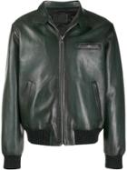 Prada Leather Bomber Style Jacket - Green