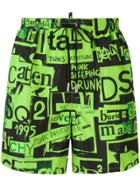 Dsquared2 Punk Print Swim Shorts - Green