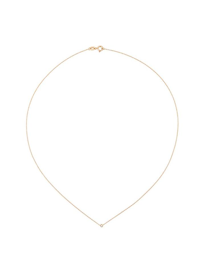 Wouters & Hendrix Gold Single Champagne Diamond Necklace, Women's, Pink/purple