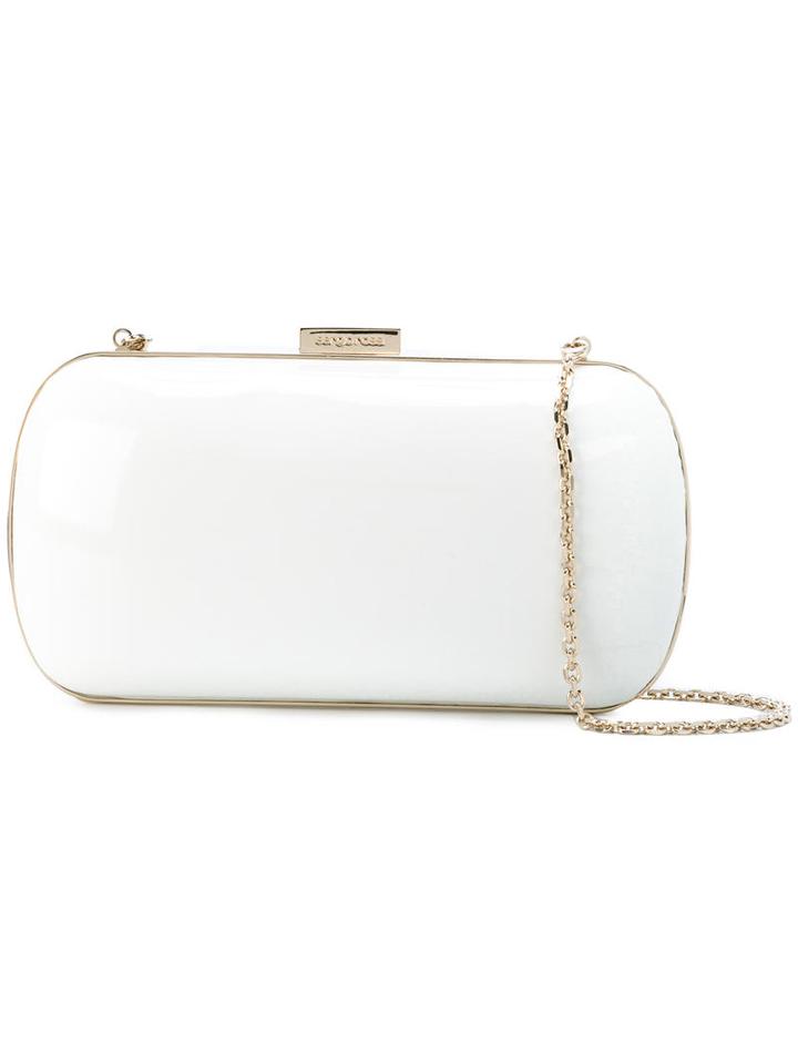 Sergio Rossi Small Clutch, Women's, White, Leather/metal (other)