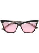 Mcq Alexander Mcqueen Cutaway Lens Cat Eye Sunglasses - Grey