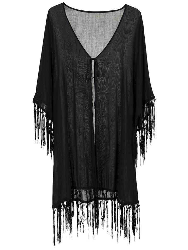 Track & Field Citrus Kimono Dress - Black