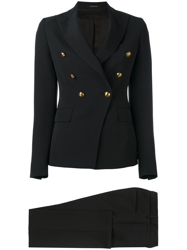 Tagliatore - Double Breasted Suit - Women - Polyester/spandex/elastane/cupro - 44, Black, Polyester/spandex/elastane/cupro