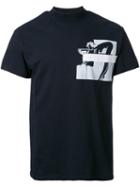 Toga Printed Pocket T-shirt, Men's, Size: 48, Black, Cotton