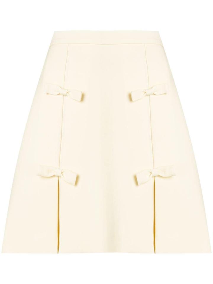 Miu Miu Bow Detailed Skirt - Neutrals