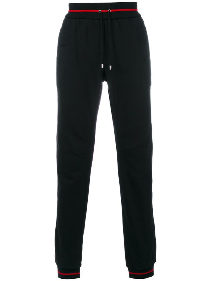 Versace Red Stripe Track Pants - Black