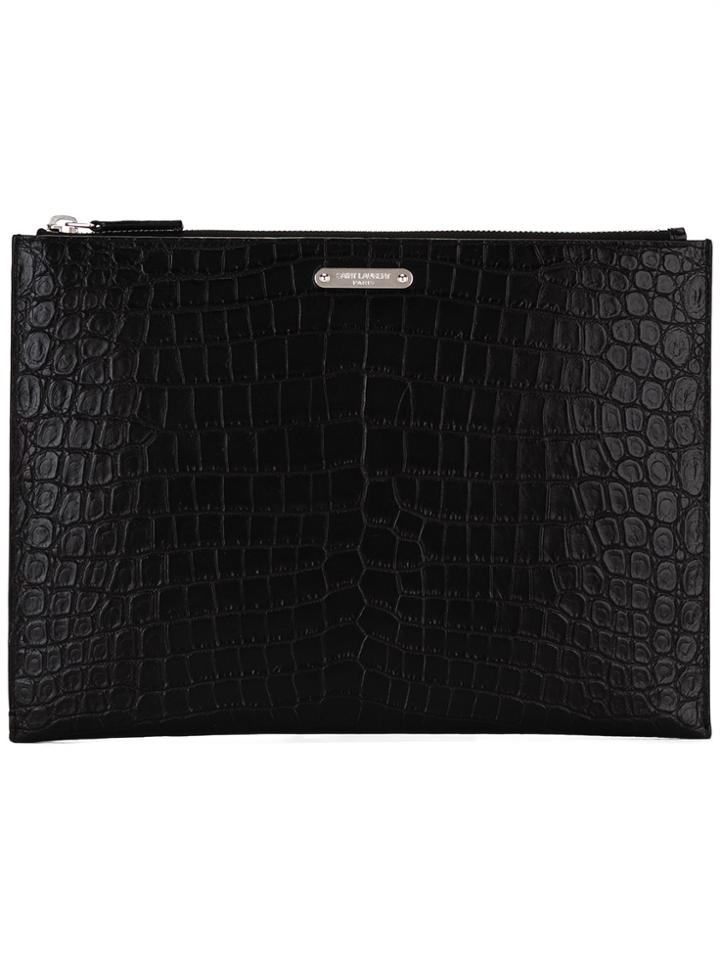 Saint Laurent Id Tablet Holder Pouch - Black