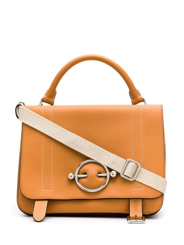 Jw Anderson Large Contrast Stitching Disc Satchel - Neutrals