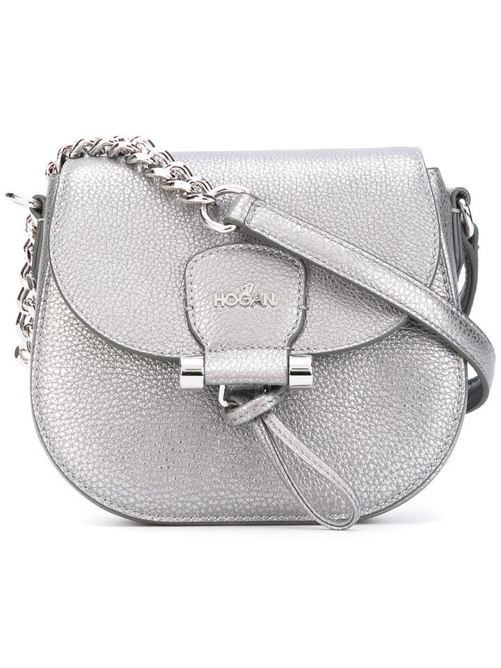 Hogan Saddle Bag, Women's, Grey, Leather