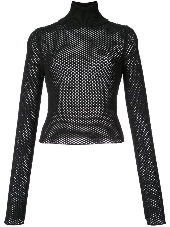 A.l.c. Mesh Turtle-neck Sweater - Black