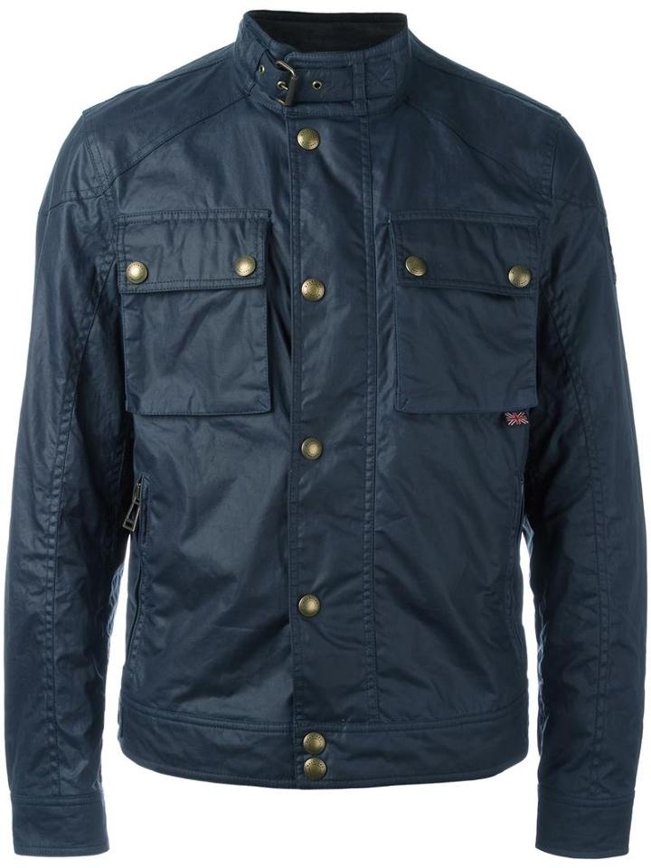 Belstaff 'racemaster' Wax Jacket, Men's, Size: 54, Blue, Cotton/viscose