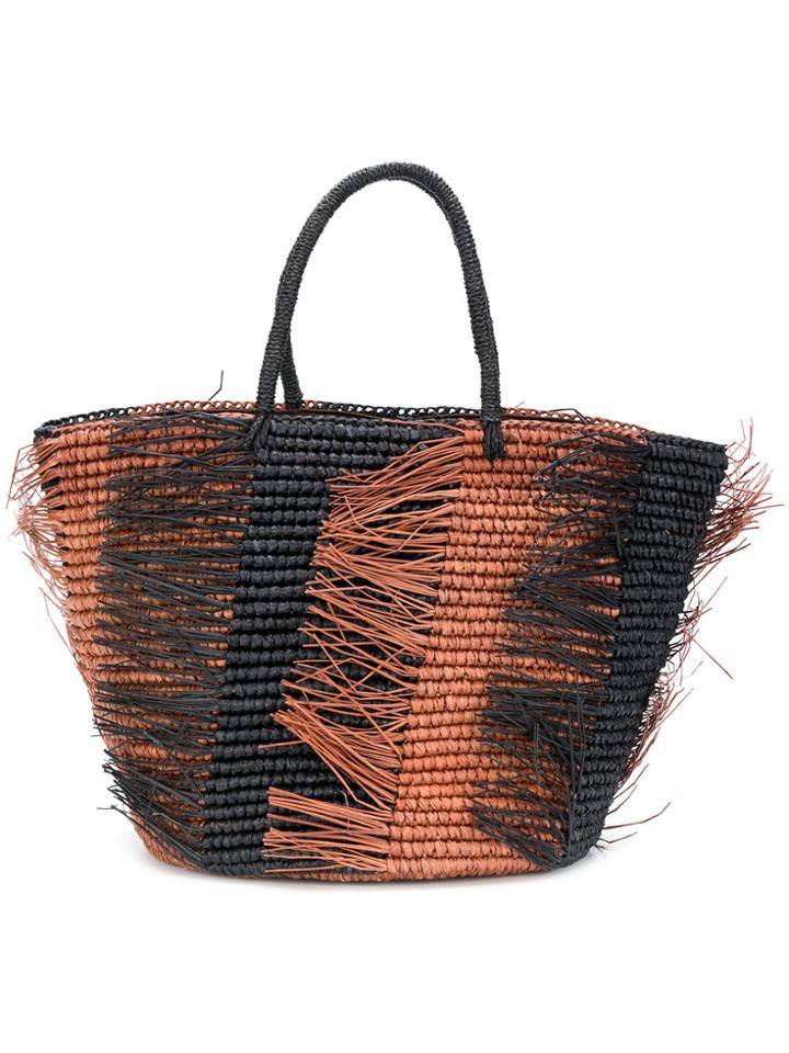 Sensi Studio Frayed Tote Bag - Black