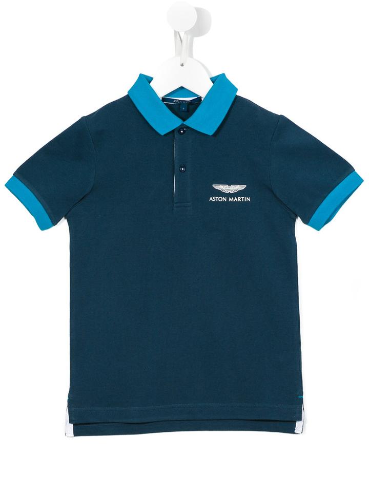 Aston Martin Kids Embroidered Logo Polo Shirt, Boy's, Size: 10 Yrs, Blue