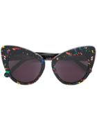 Stella Mccartney Eyewear Painted Cat Eye Sunglasses - Black