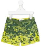 Stone Island Kids Digital Camo Logo Shorts, Toddler Boy's, Size: 4 Yrs, Green
