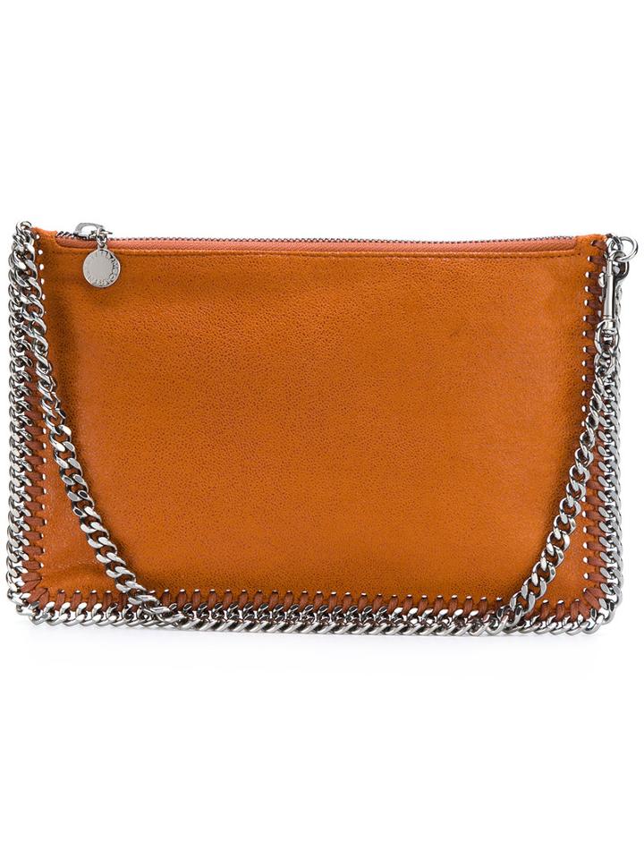Stella Mccartney - Falabella Clutch - Women - Artificial Leather/metal - One Size, Yellow/orange, Artificial Leather/metal
