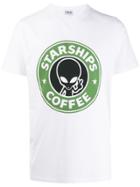 Sss World Corp Starships Coffee Print T-shirt - White