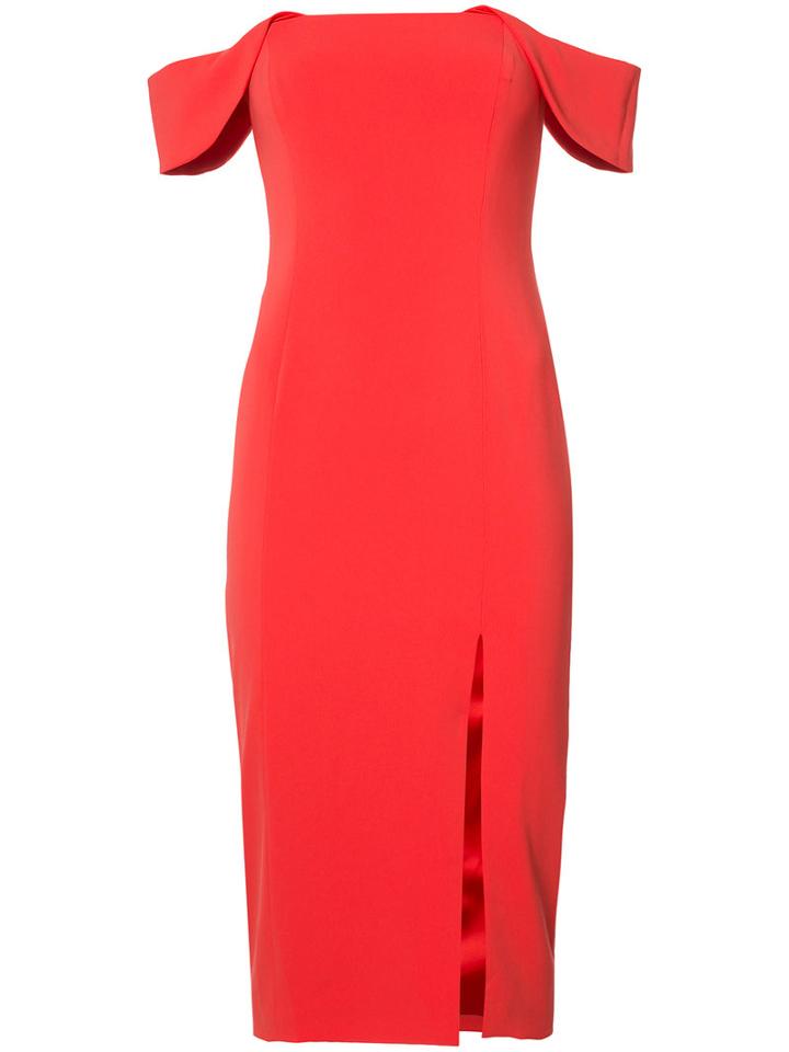 Jay Godfrey - Off-shoulders Midi Dress - Women - Polyester/spandex/elastane - 8, Women's, Red, Polyester/spandex/elastane