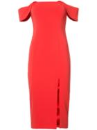 Jay Godfrey - Off-shoulders Midi Dress - Women - Polyester/spandex/elastane - 8, Women's, Red, Polyester/spandex/elastane
