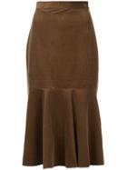 Jason Wu Palm Print Midi Skirt - Blue