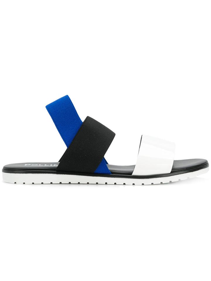 Pollini Colour Block Sandals - White