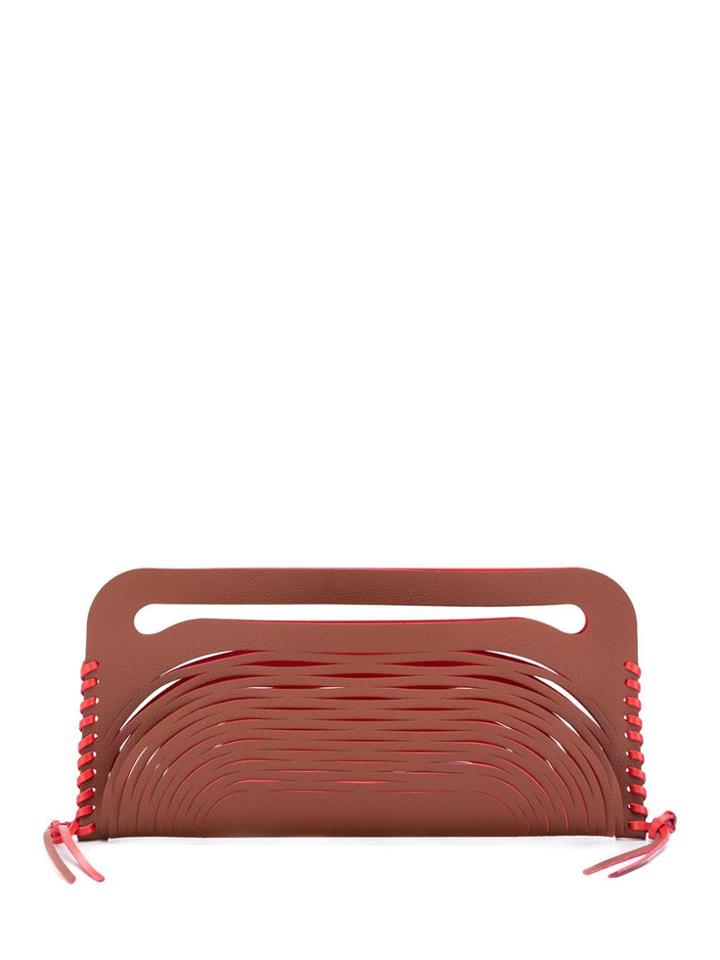 Eudon Choi Cut Out Detail Clutch Bag - Brown