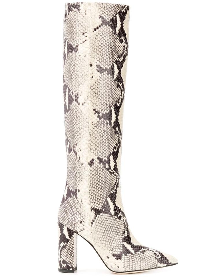 Paris Texas Snakeskin Effect Knee-high Boots - Neutrals