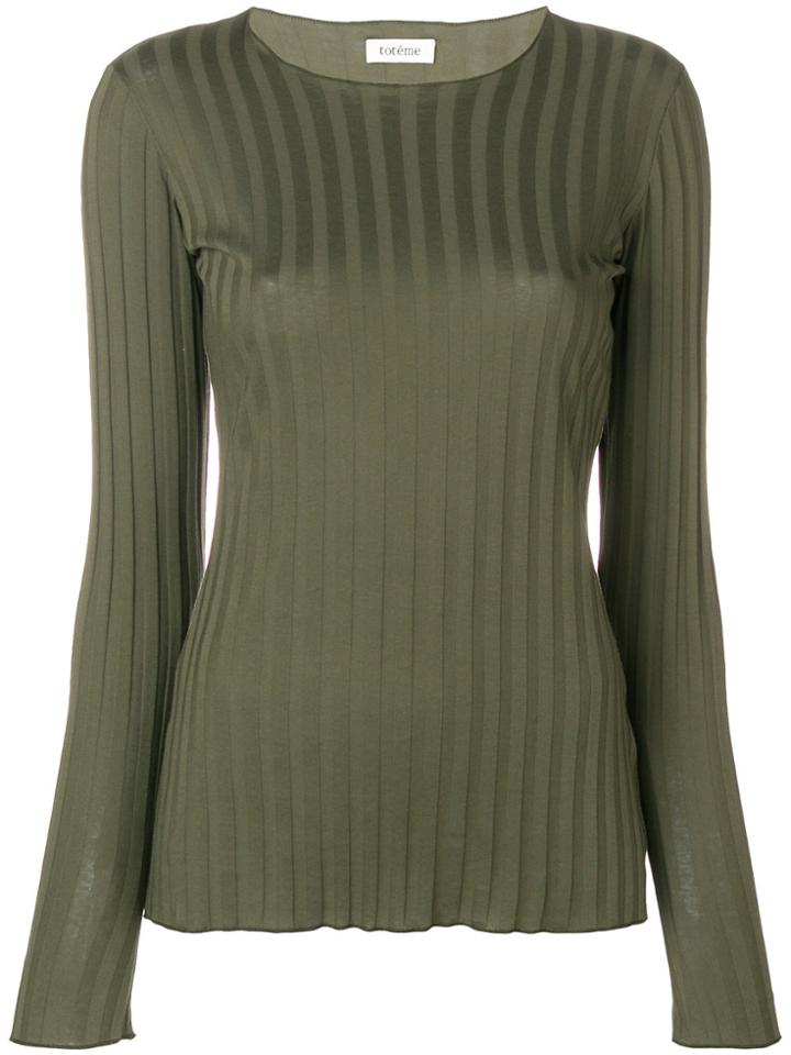 Toteme Ribbed Long Sleeve Top - Green