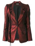Ann Demeulemeester Metallic Fitted Blazer - Red