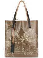 Marni Printed Shopping Bag - Brown