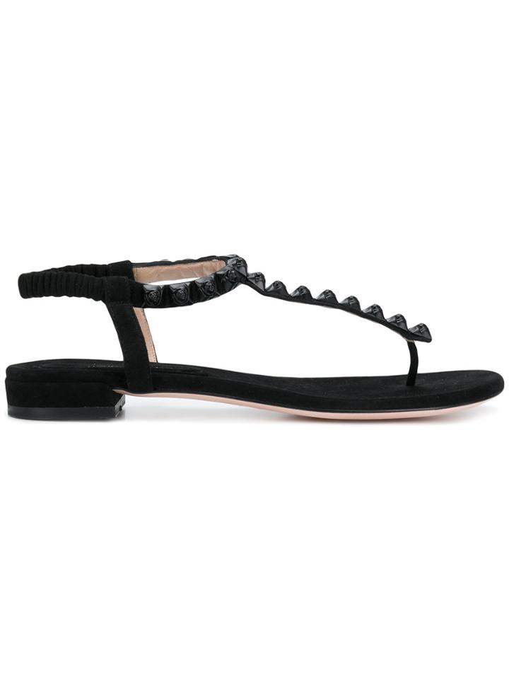 Stuart Weitzman Esme Flat Sandals - Black