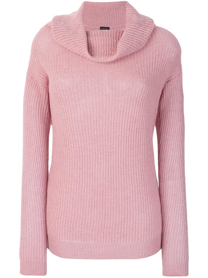 Roberto Collina Draped Neck Jumper - Pink & Purple