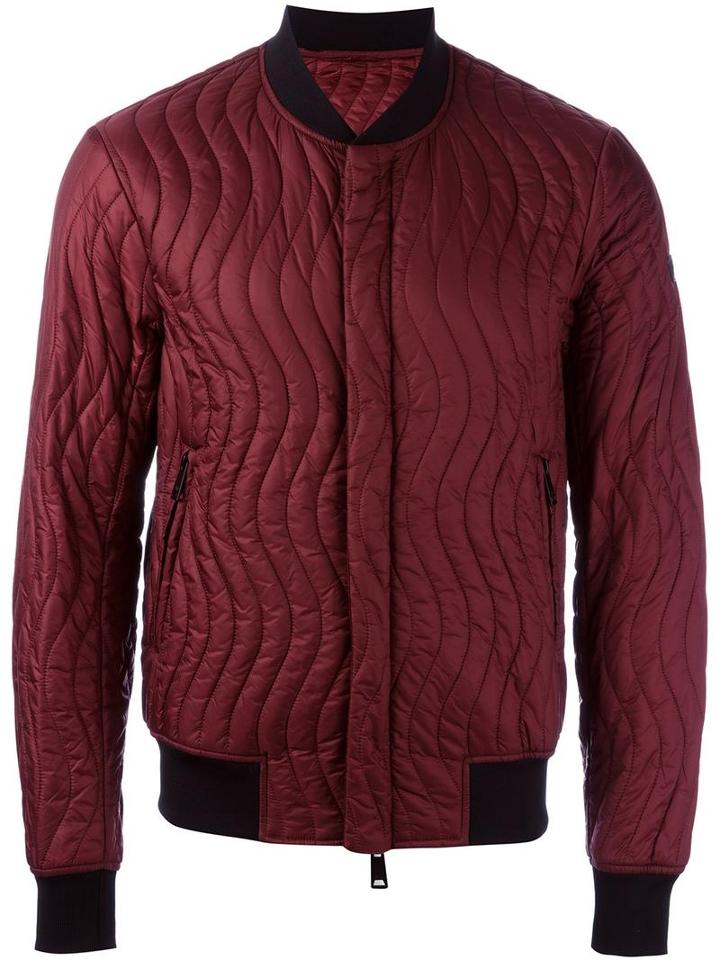 Armani Jeans Quilted Bomber, Men's, Size: 48, Red, Polyamide/polyester