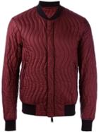 Armani Jeans Quilted Bomber, Men's, Size: 48, Red, Polyamide/polyester