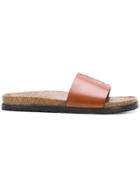 Saint Laurent Flat Logo Slip-ons - Brown