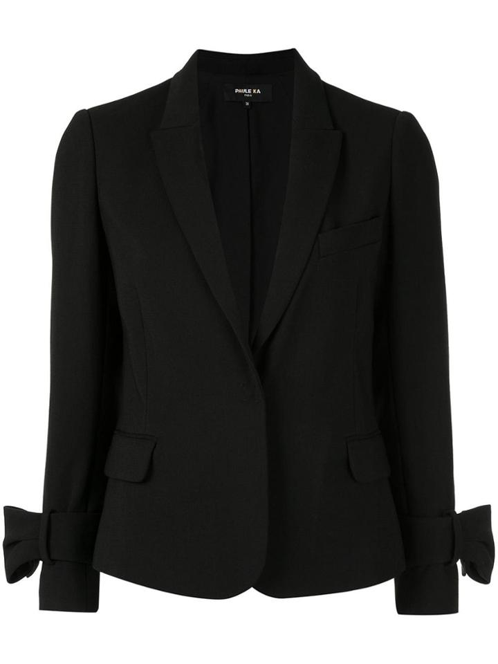 Paule Ka Bow-detail Fitted Blazer - Black