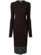 Mcq Alexander Mcqueen Striped Knitted Dress - Black