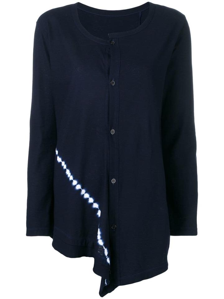 Y's Asymmetric Knit Cardigan - Blue