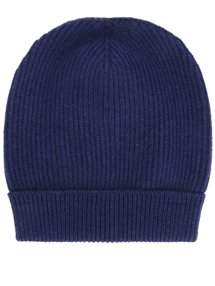 Maison Margiela Ribbed Beanie, Men's, Size: Large, Blue, Polyamide/acetate/wool