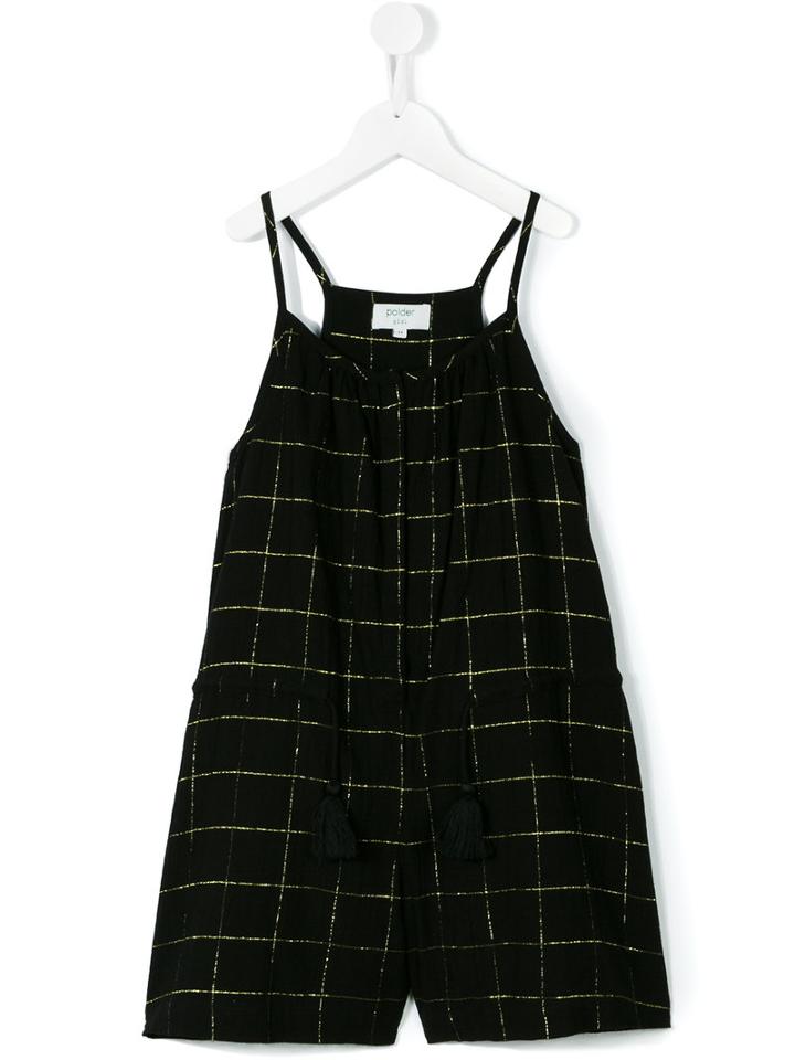 April Shower By Polder Kids - Teen Checked Playsuit - Kids - Cotton/lurex - 14 Yrs, Black