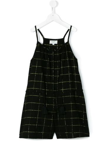 April Shower By Polder Kids - Teen Checked Playsuit - Kids - Cotton/lurex - 14 Yrs, Black