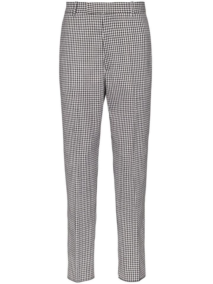 Alexander Mcqueen Checked Tailored Trousers - Black