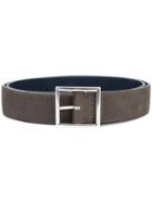 Orciani Logo Embossed Buckle Belt - Grey