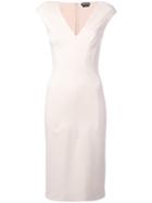 Tom Ford Padded Shoulder Dress, Women's, Size: 40, Pink/purple, Silk/polyamide/spandex/elastane/viscose
