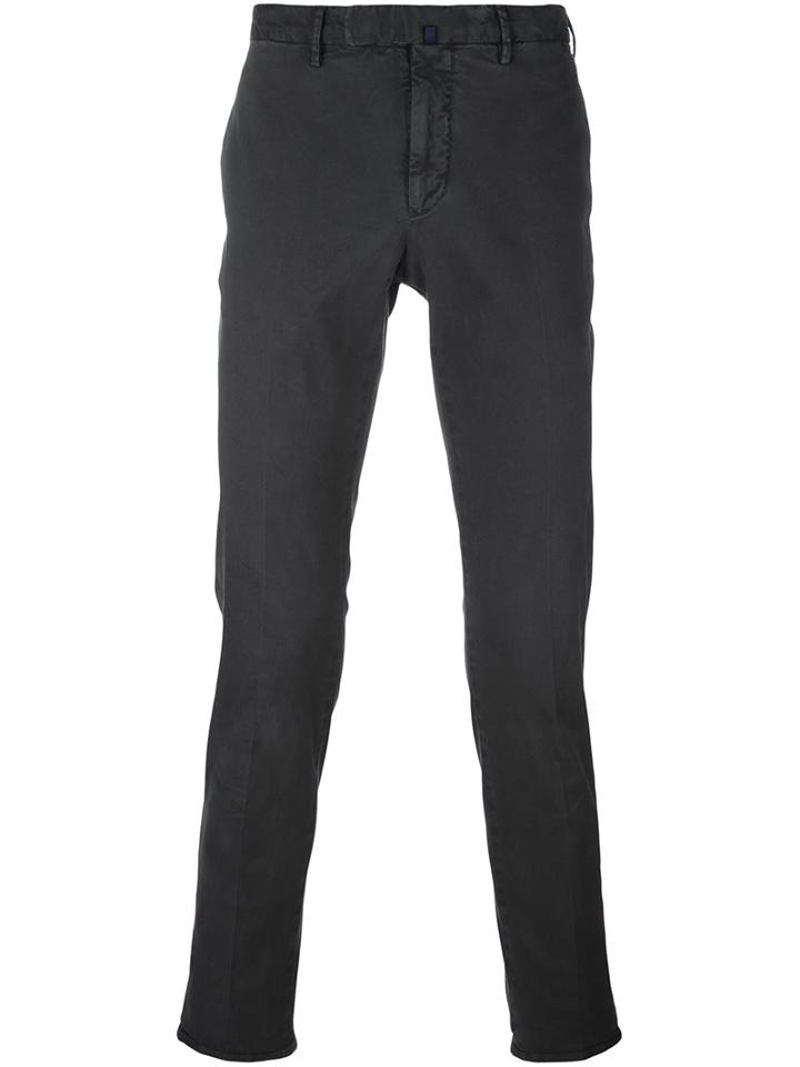 Incotex Slim Fit Chinos, Men's, Size: 48, Grey, Cotton/spandex/elastane