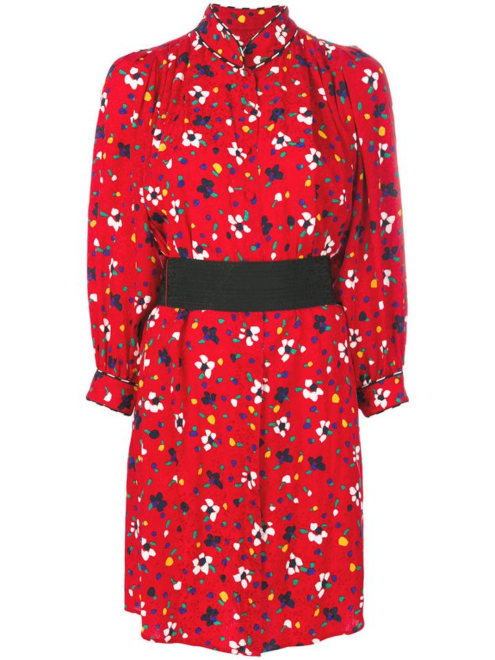 Marc Jacobs - Floral Print Shirt Dress - Women - Silk - 6, Red, Silk